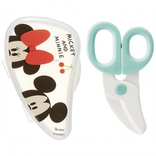 Skater Baby Food Scissors With Case - Mickey and Minnie